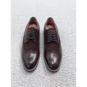 Men's Bruno Marc Brown Faux Leather Oxford Lace Up Dress Shoes Size 6.5